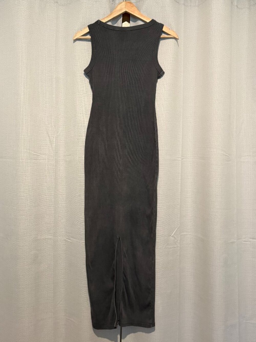 H&M Gray Ribbed High Neck Maxi Dress with Slit - Small - Picture 5 of 12